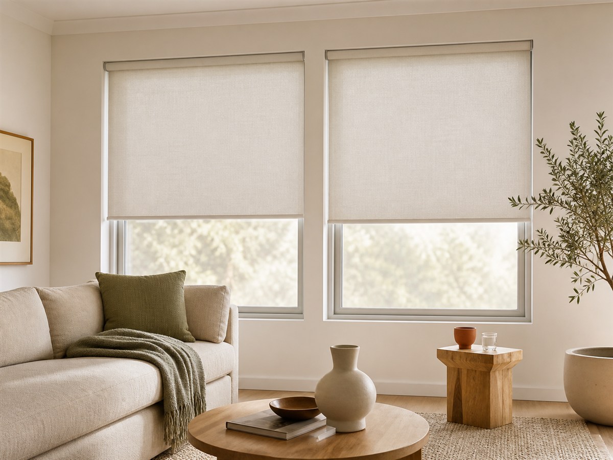Roller blinds in a contemporary room